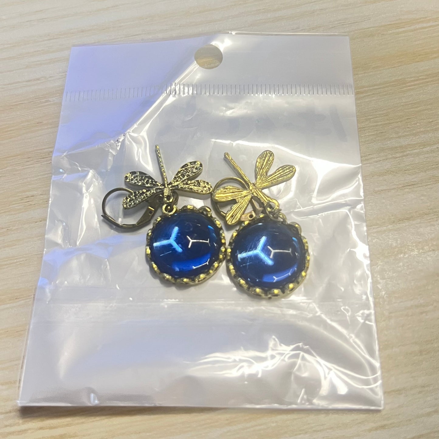 Hanging Vintage Dragonfly Necklace Earrings